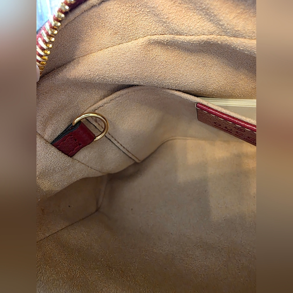 💙 Gucci Ophidia Mini Crossbody Bag in Blue Suede with Red Leather - Picture 10 of 14